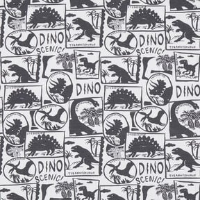 Bomullsjersey Dino-patches | by Poppy vit/antracit, 