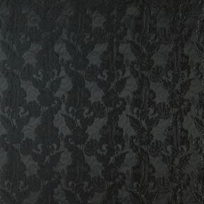 Klädtyg jacquard Brokad blommor – svart, 