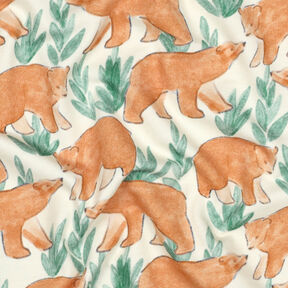 French Terry Sommarsweat akvarellbjörnar Digitaltryck | Poppy Fabrics – yllevit, 