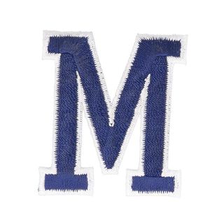 Applikation Bokstaven M [ Höjd: 4,6 cm ] – marinblått, 