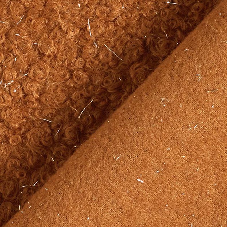 Stickad bouclé blanka trådar – karamell,  image number 3