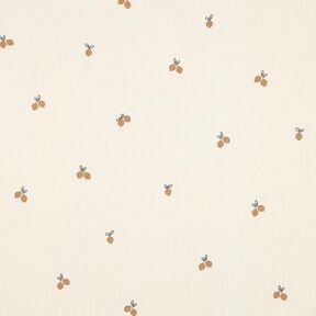 GOTS Bomullspoplin små citroner | Poppy Fabrics – natur/rådjursbrun, 
