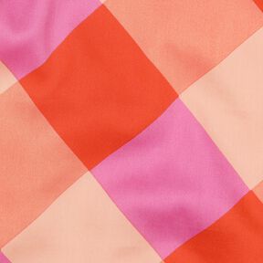 Bomullssatin Large Gingham | Nerida Hansen – korall/ljusrosa, 
