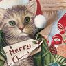 Panel Gobeläng Julkatt – ljusblå/röd,  thumbnail number 3