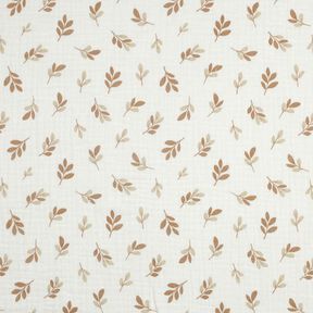 Muslin/Dubbel-krinkelväv kvistar | Poppy Fabrics – elfenbensvit/moka, 