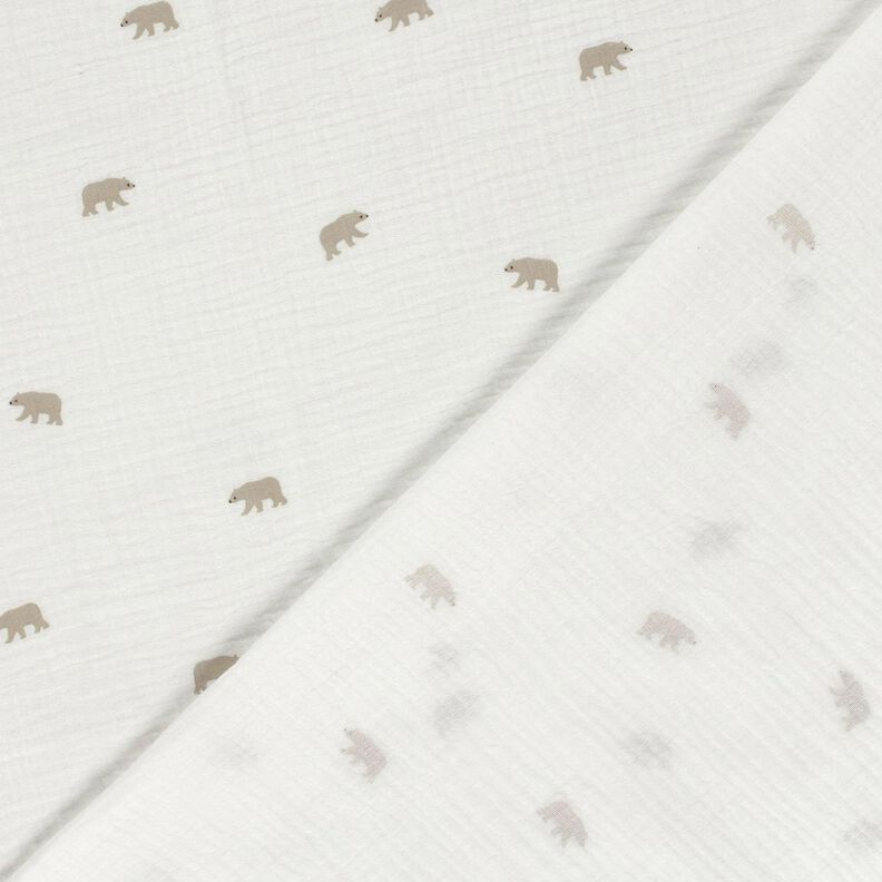 Muslin/Dubbel-krinkelväv isbjörn – vit,  image number 4