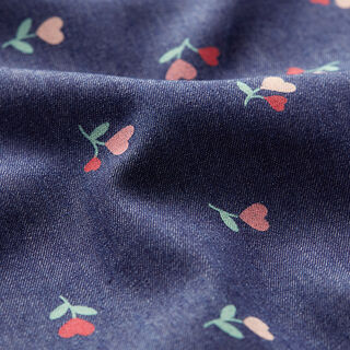 Chambray Hjärta-Blommor – marinblått, 