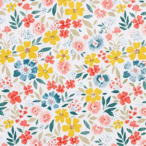 Behandlad bomull Delikata blommor – vit/rött, 
