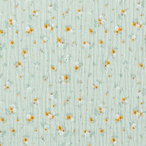 Muslin/Dubbel-krinkelväv romantiska blommor – ljus mint, 