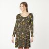 Viskosjersey småblommor – mörkbrun/eldröd,  thumbnail number 6