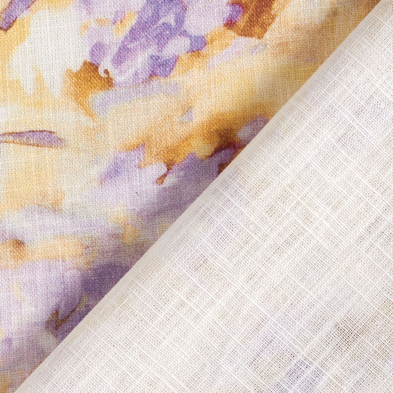 linne-bomulls-mix batik – elfenbensvit/fläder,  image number 5