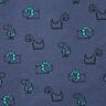 Bomullsflanell fräcka dinosaurier | Poppy Fabrics – jeansblå/smaragdgrön,  thumbnail number 1
