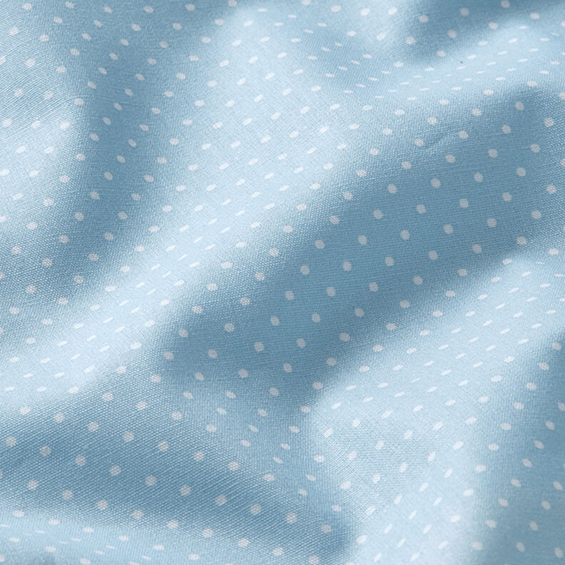 Bomullspoplin Små prickar – ljusblått/vit,  image number 2