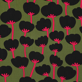 LENZING™ ECOVERO™ viskostyg  Poppies | Nerida Hansen – oliv/svart, 