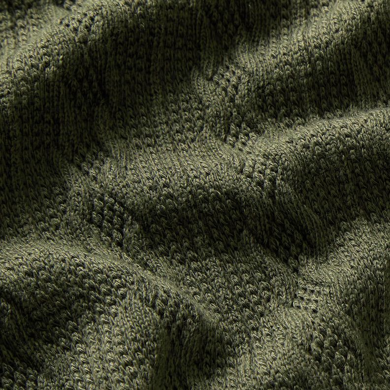 Stickat tyg flätat mönster – mörk furu, image number 2