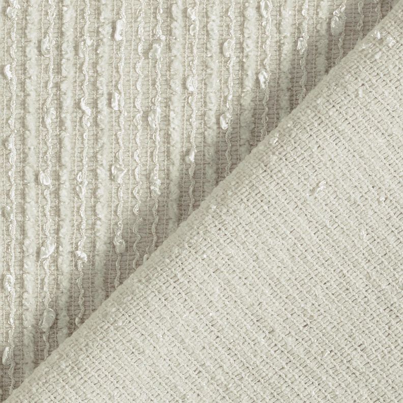 Effekttyg bouclé ränder och paljetter – mandel,  image number 3