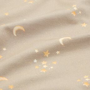 Bomullsjersey stjärnhimmel Digitaltryck – ljus gråbrun, 