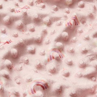 Mysfleece präglade prickar och regnbågar – rosa, 
