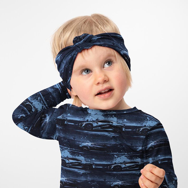 Bomullsjersey racerbil Digitaltryck &ndash; svartbl&aring;,  image number 5