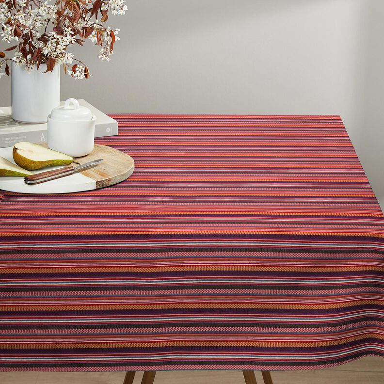 Dekorationstyg Jacquard chevronränder – kaminrött/grön, image number 5