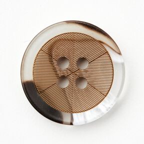 4-hålsknapp med hornutseende [Ø 20 mm] – moka, 