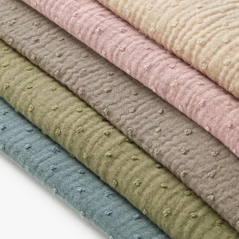 Muslin/Dubbel-krinkelväv dobby – ljus gammelrosa,  image number 5