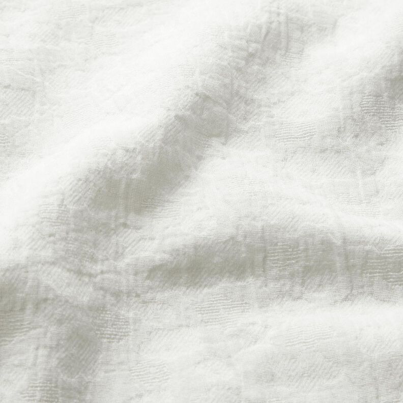 Muslin/Dubbel-krinkelväv Jacquard blommor – yllevit, image number 2