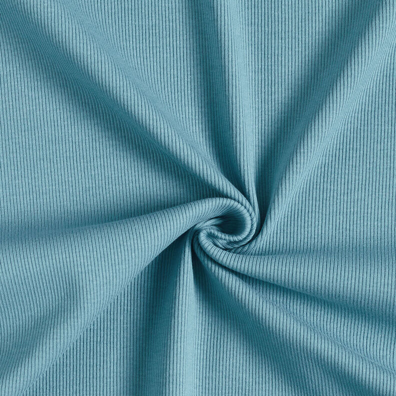 Fint räfflat Bomullsjersey – turkos,  image number 1