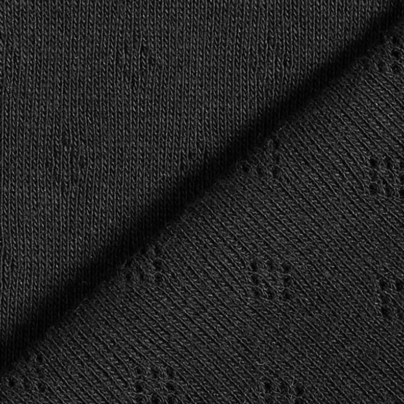 Finstickad jersey med hålmönster – svart,  image number 3