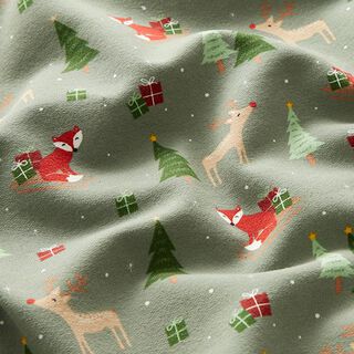 Sweatshirt Ruggad Räv och renar i julskogen – vass, 