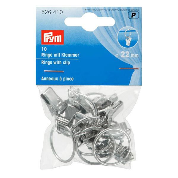 Ringar med clips, 10 stycken – silver metallic | Prym,  image number 1