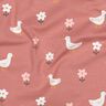 Bomullsjersey Gäss på blomsterängen | Poppy Fabrics – mörk gammelrosa/vit,  thumbnail number 2