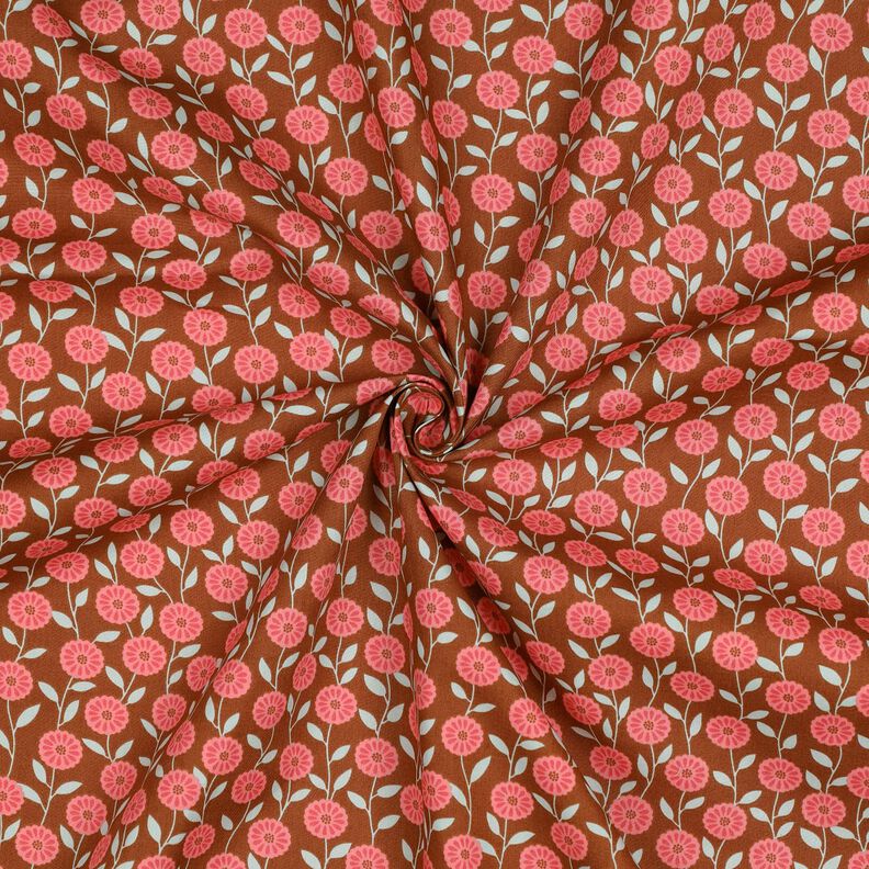 Bomullspoplin Sommarblommor | Poppy Fabrics – hummer/brons,  image number 3