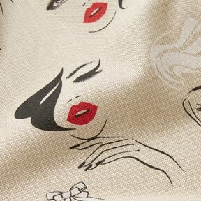 Dekorationstyg Halvpanama modeller – natur/kaminröd, 