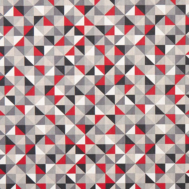 Dekorationstyg Halvpanama rombmönster retro – rött/grått,  image number 1