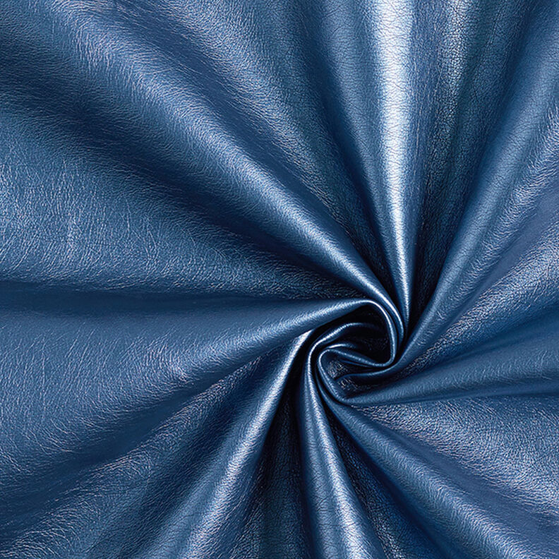 Konstläder Metallic-glans – blå,  image number 1