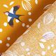 Bomullstyg Kretong Svalor – senap,  thumbnail number 4
