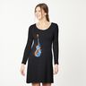 Bomullsjersey Panel gitarr | Glitzerpüppi – svart/brandgul,  thumbnail number 6