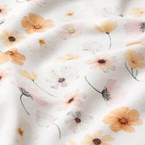 GOTS Bomullsjersey blomsteräng Digitaltryck – beige, 