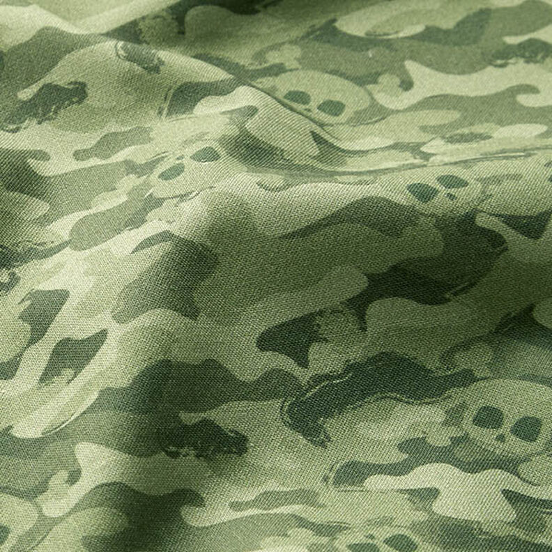 Ekologisk bomullspoplin kamouflage-dödskallar – pistage,  image number 2