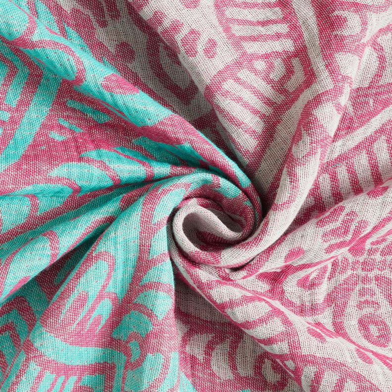 Strandkläder hamam-handduk jacquard-ornament – pepparmynta/purpur, image number 3