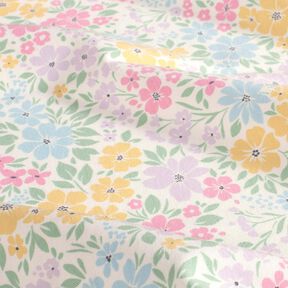 Bomullsjersey Vacker blomsteräng – elfenbensvit/pastellfläder, 