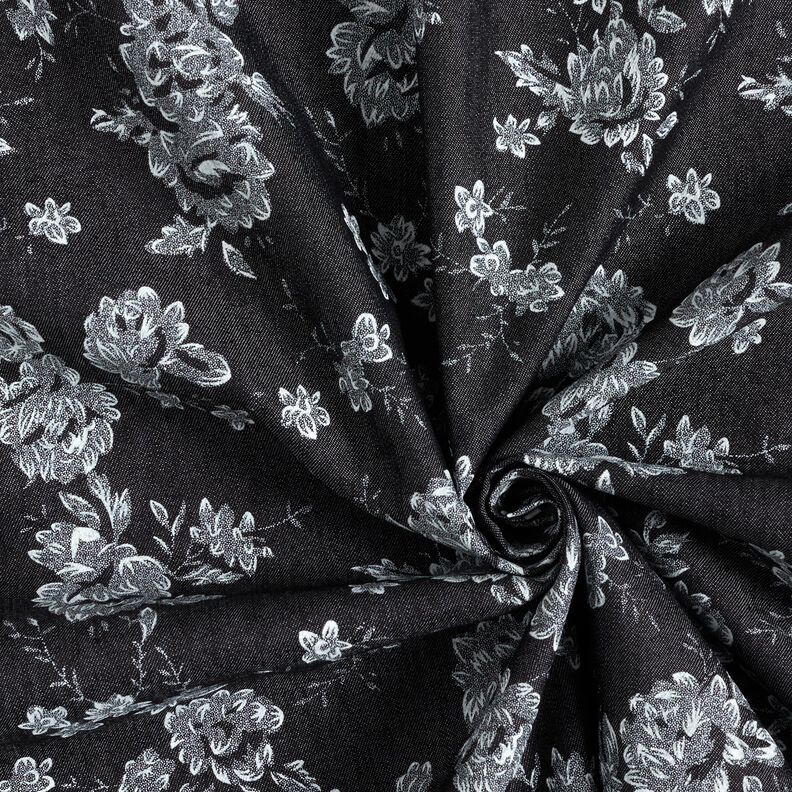 Chambray Små rosor – svart/vit,  image number 3
