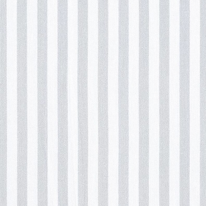 Dekorationstyg Halvpanama Vertikala ränder – ljusgrått/vit,  image number 1