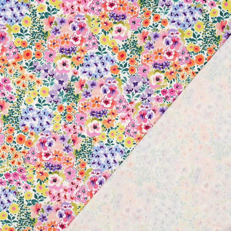 Bomullsjersey blomsterhav Digitaltryck | Poppy Fabrics – elfenbensvit/färgglad,  image number 4