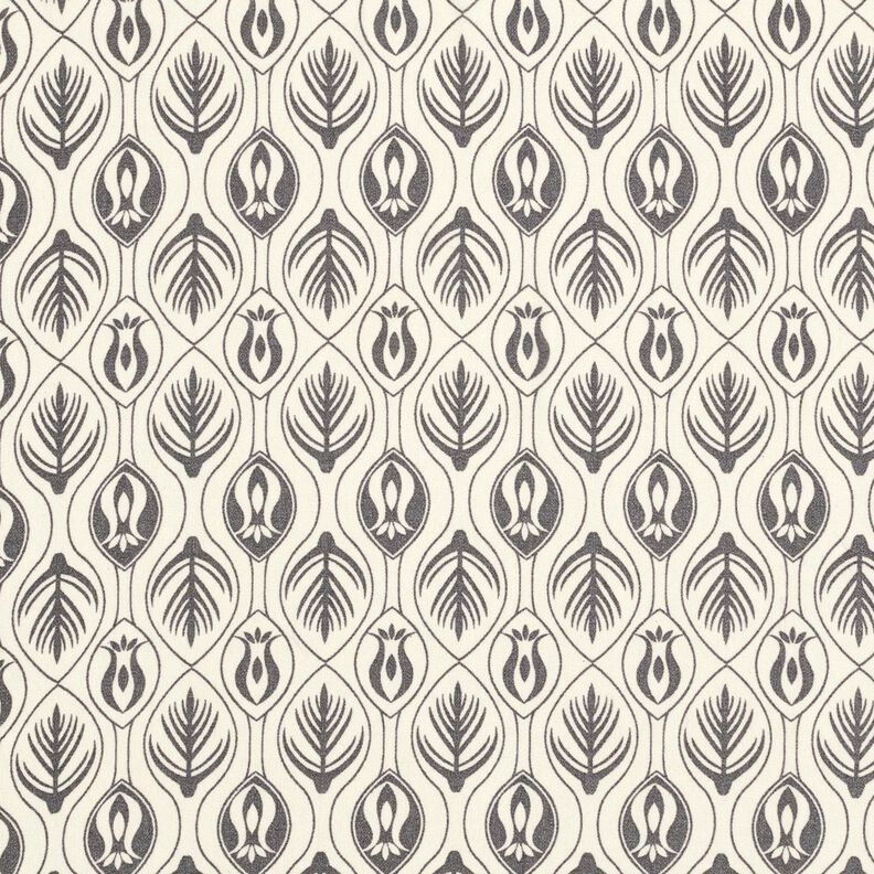 Chiffong art déco-mönster – svart/vit,  image number 1