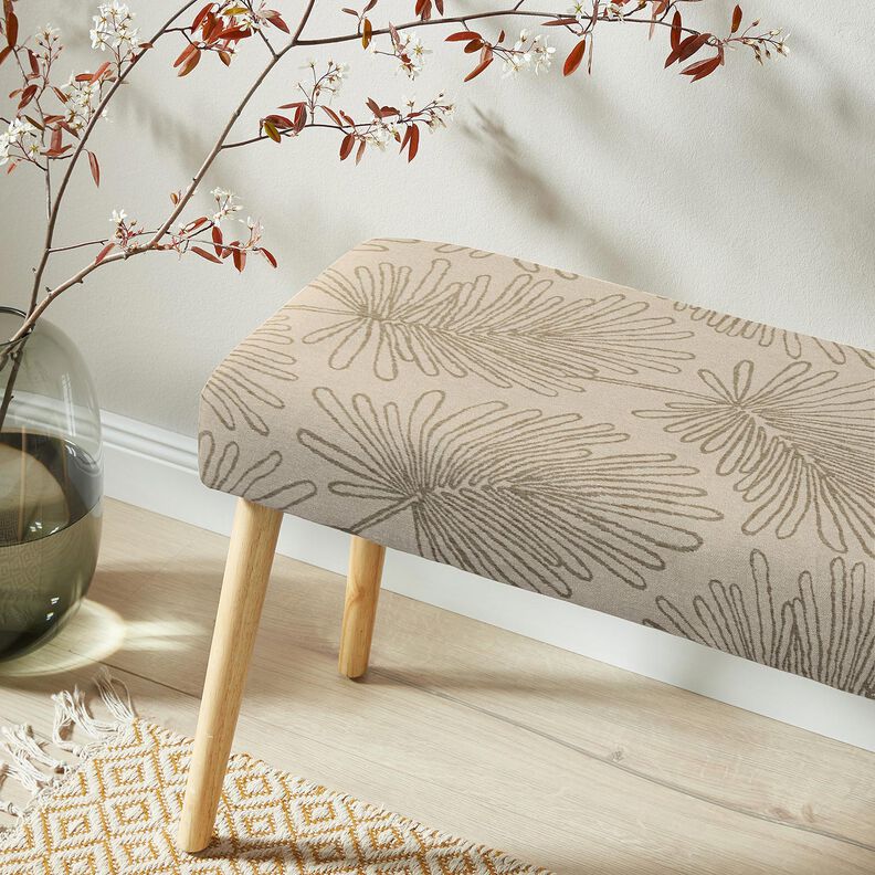 Dekorationstyg Jacquard bladkonturer – natur, image number 6