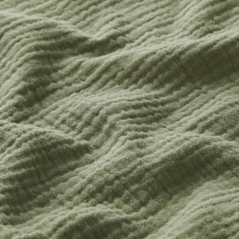GOTS Muslin/Dubbel-krinkelväv | Tula – oliv,  image number 3