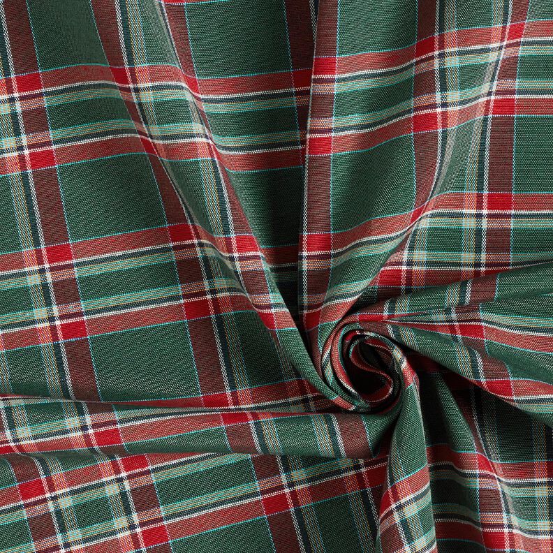 Dekorationstyg Jacquard klassiska rutor – grangrön/karminröd,  image number 3