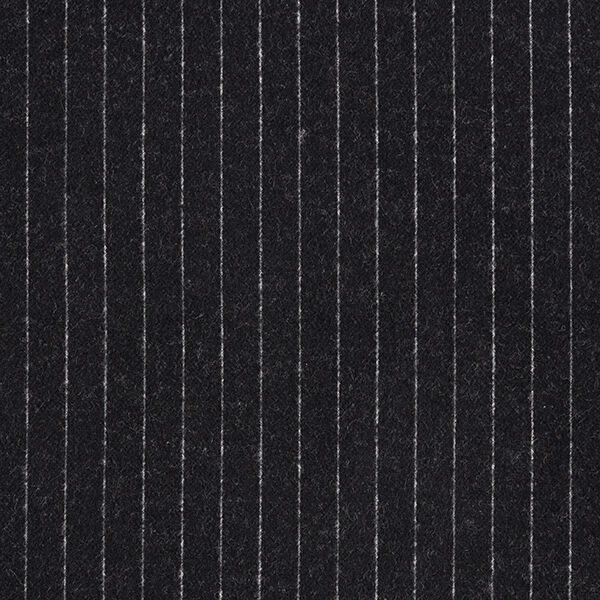 Stickad jacquard uppruggad kritstrecksränder – svart, image number 1